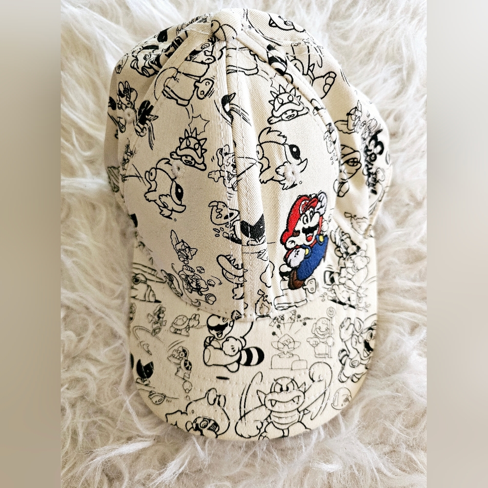 SUPER MARIO BROS 3 BLACK & WHITE/BEIGE HAT
